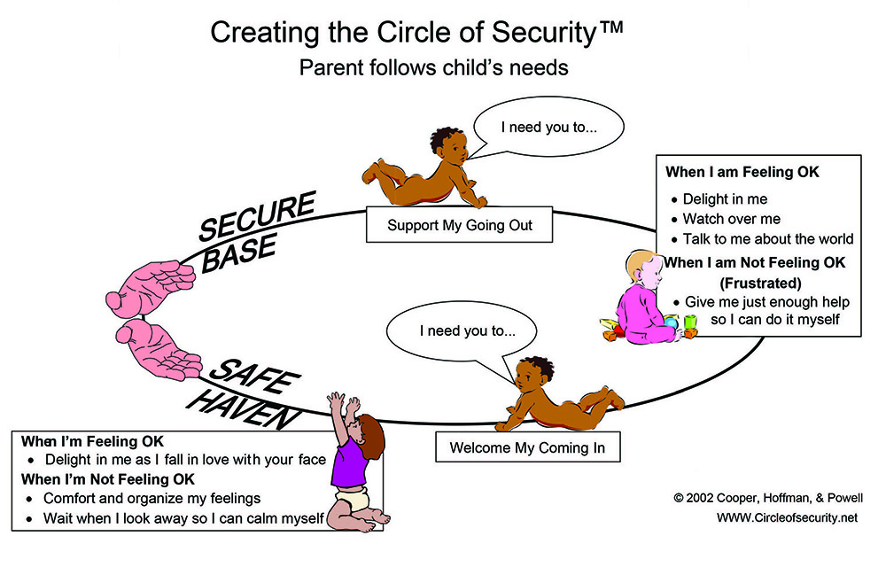 The top of the circle is your child&rsquo;s need to explore. The bottom is your child&rsquo;s need to be protected. Parents at both the bottom and top, guiding your child's exploirng and allowing them to come back in when they feel scared or need comforting.