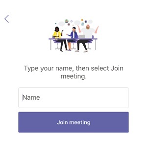 Type in your first name in the box provided, and click Join meeting