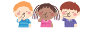 cartoon of kids pointing to their noses
