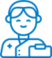 A line illustration of a health professional
