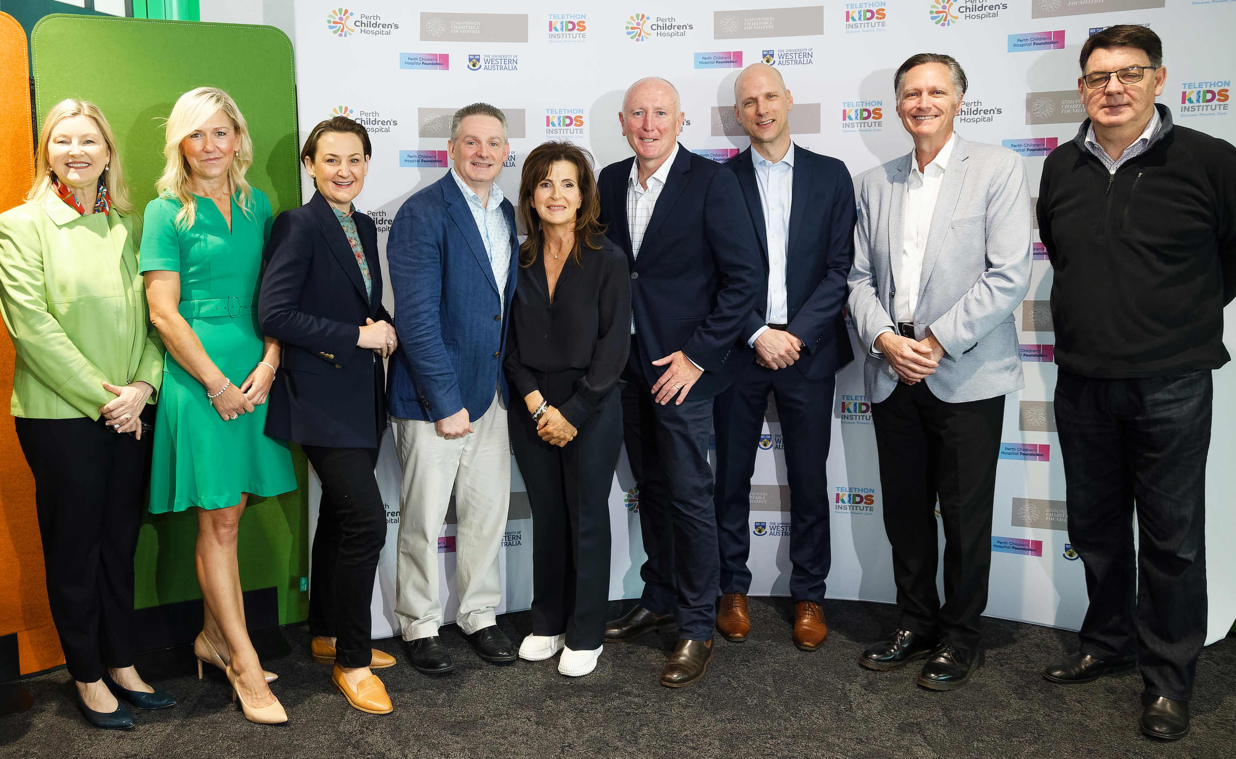 Representatives from CAHS, TKI, PCHF, UWA, Stan Perron with the Minister for Health and Science at Perth Children's Hospital.