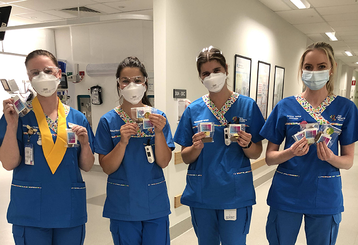 Four PCH nurses with their chocolates for IND 2022