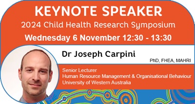 Dr Joseph Carpini, Keynote presentation Wednesday 6 November 12:30 - 13:30pm